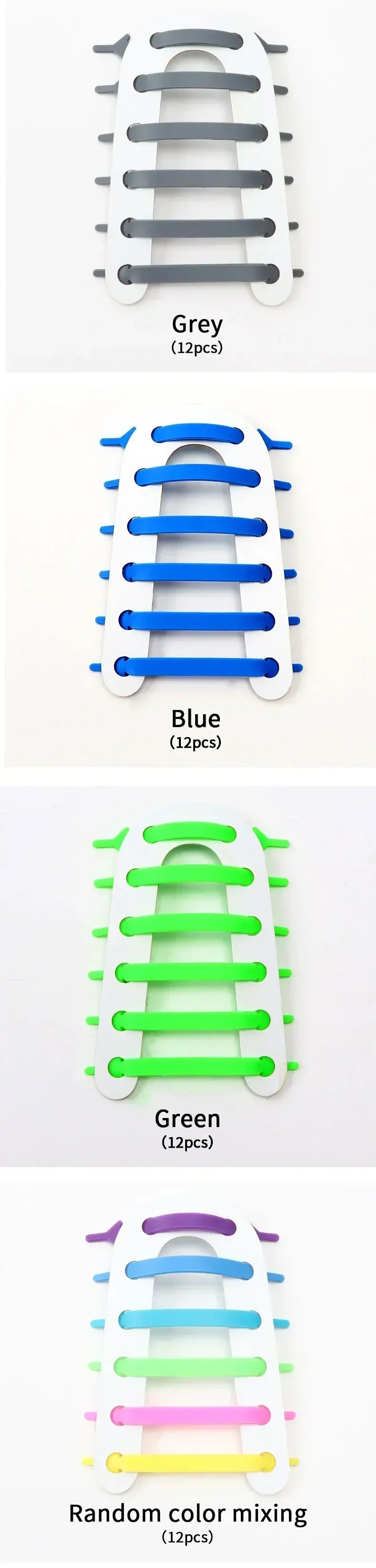 NEW 12pcs/lot Silicone Shoelaces No Tie Elastic Shoe Laces Special Shoestrings for Kid/Adult Lacing Rubber Sneakers Shoe Lace