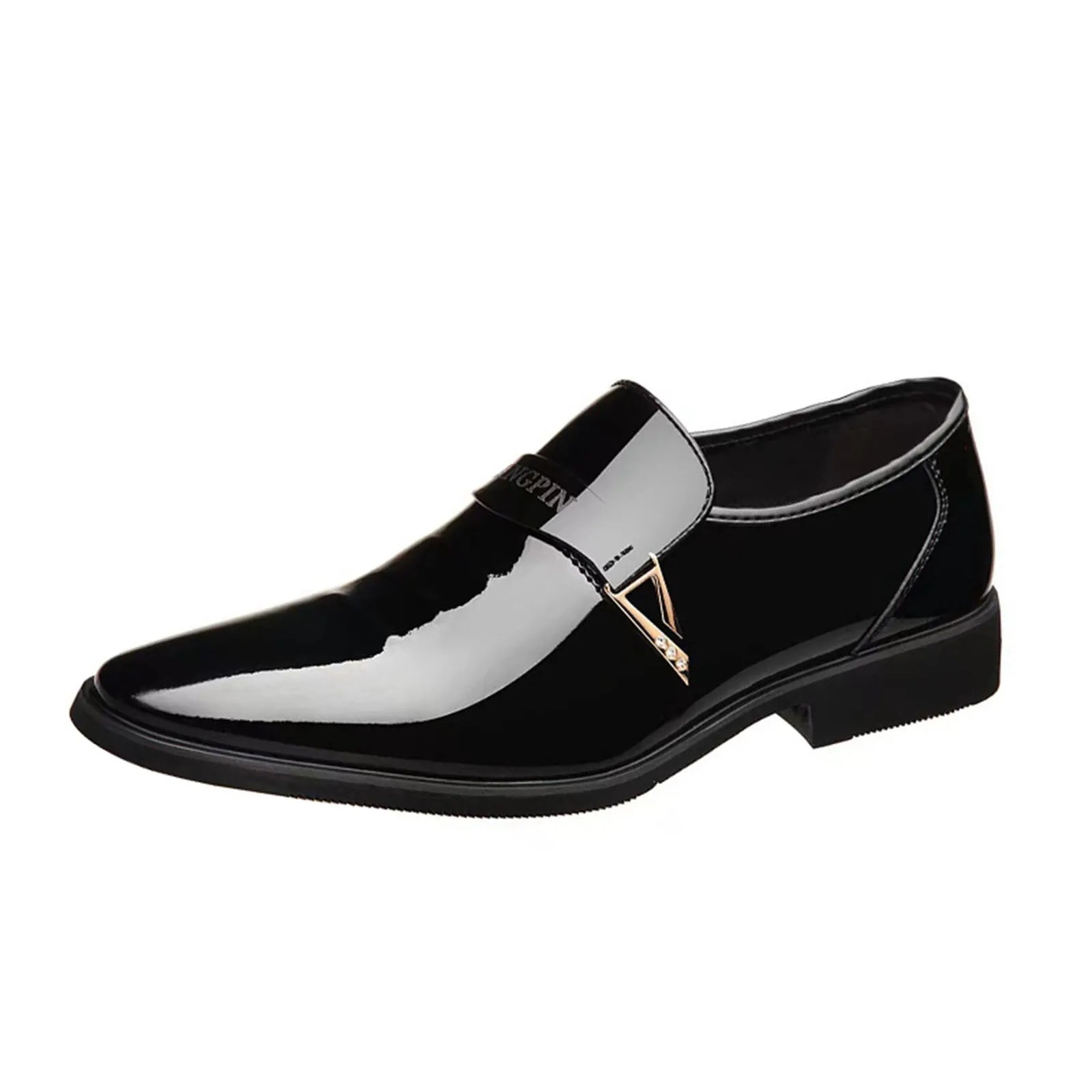 Black PU Patent Leather Shoes For Men Casual Business Shoes Formal Office Work Shoes For Male Party Wedding