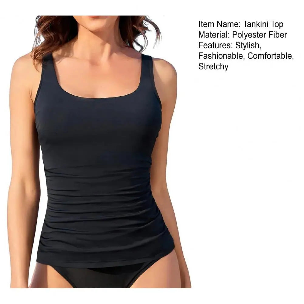 Women's Tankini Top Only Modest No Bottom Swimwear Top Tummy Control Swimsuit Female Bathing Suit for Beach Vacation Party