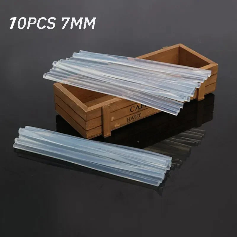 60/10Pcs Hot Melt Glue Sticks 7mm/11mm Translucent Strong Viscosity for Glue Gun DIY Home Industrial Repair Adhesive Rods