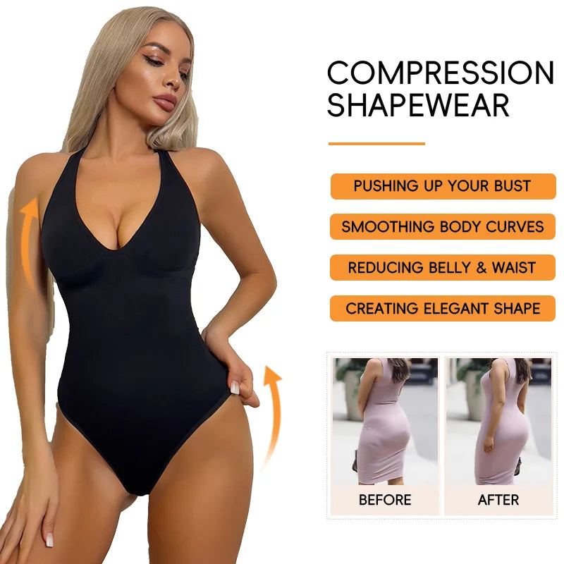 Fajas Colombianas Thong Bodysuit Women Seam-free Shapewear Flat Belly Waist Trainer Body Shaper Butt Lifter Slimming Underwear