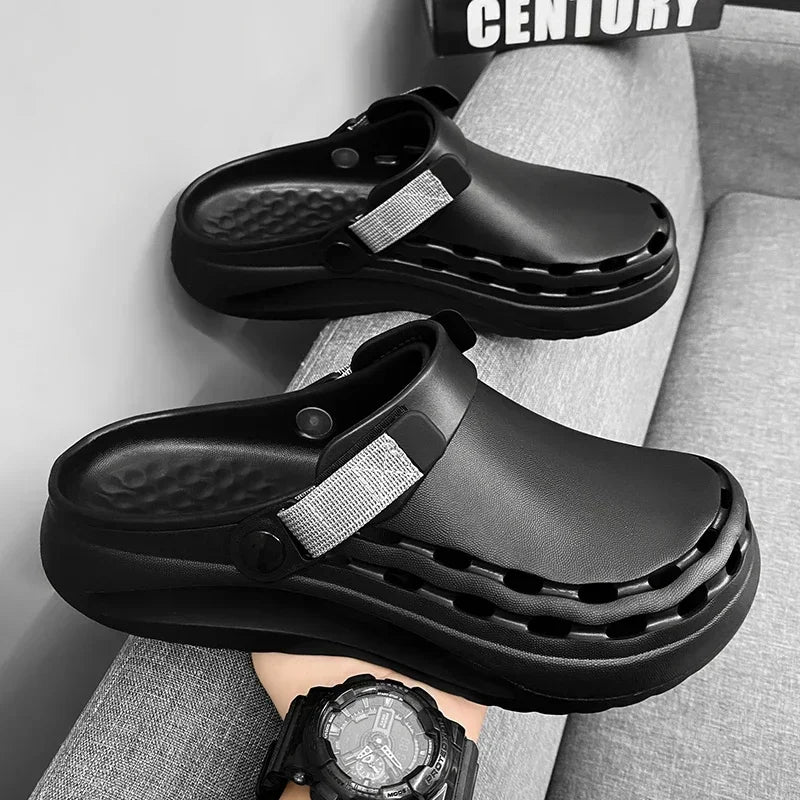 Solid Color Mens Sandals Fashion Trendy Lightweight Outdoor Travel Essentials Beach Shoes Casual Men’s Slippers