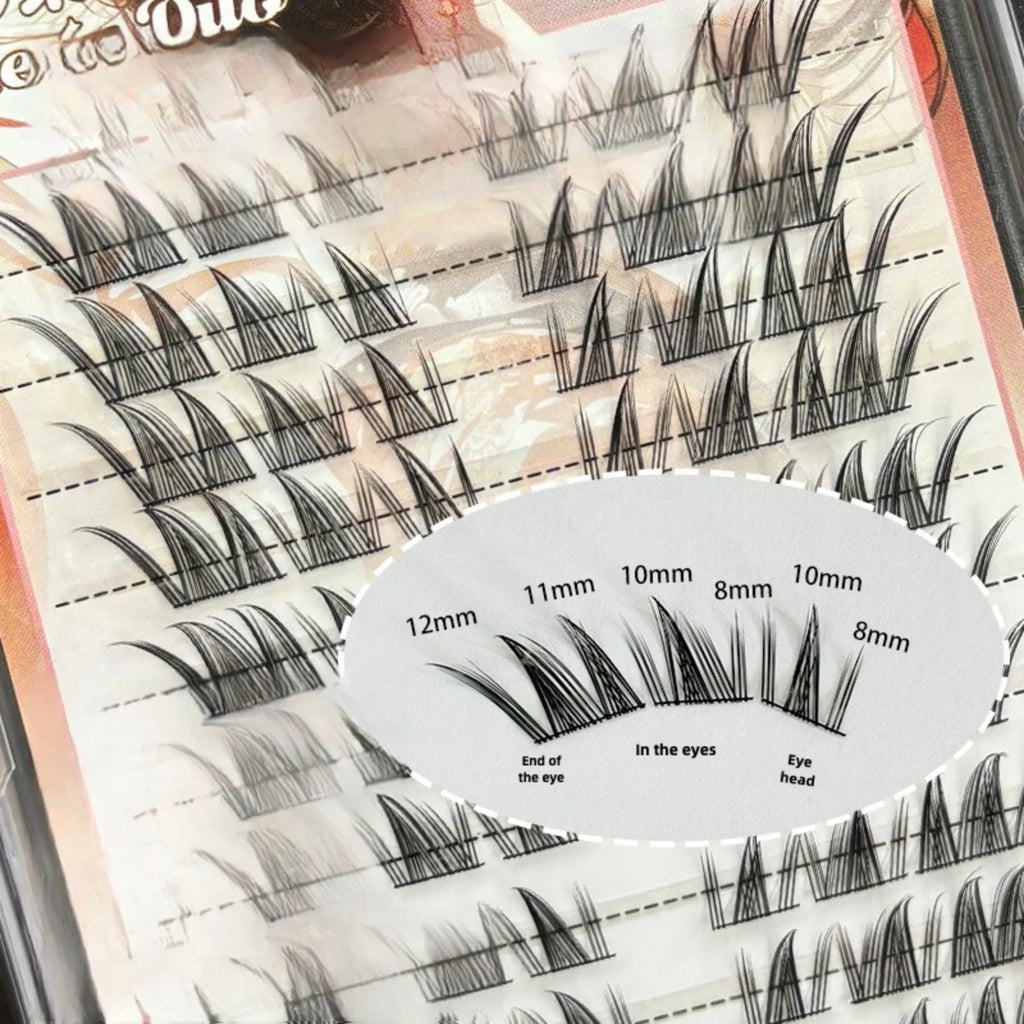 3D Manga Style False Eyelashes - Natural Sexy Voluminous Look, Ultra Thin Black Band, Sectional Strip Lashes for Daily