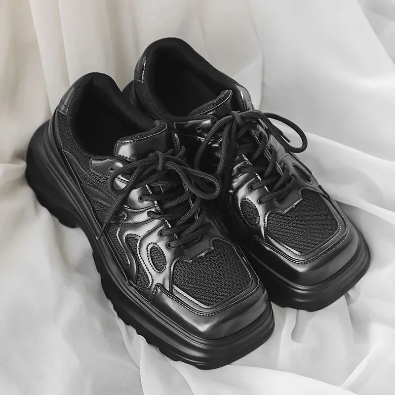 Brand New Black Brogue Shoes Men Classic Platform Oxford Dress Shoes Men Retro Patent Leather Footwear Low-Ankle Party Shoes