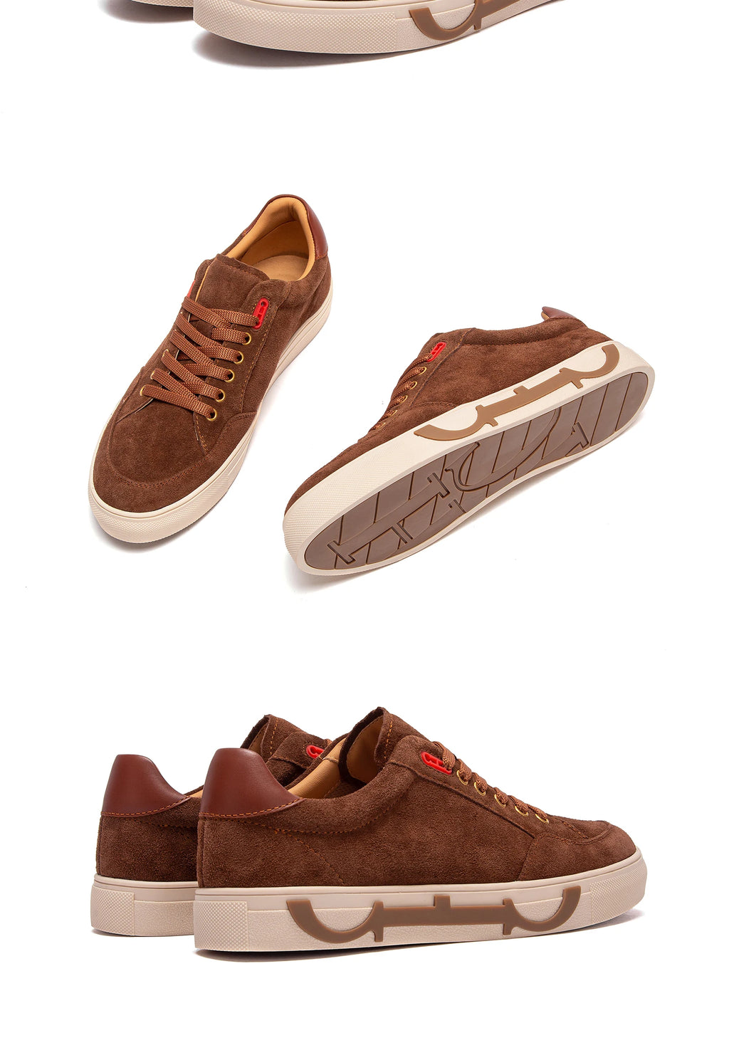 Men's shoes Black high-grade leather casual shoes flat bottom breathable comfortable board shoes coffee color 2025 new