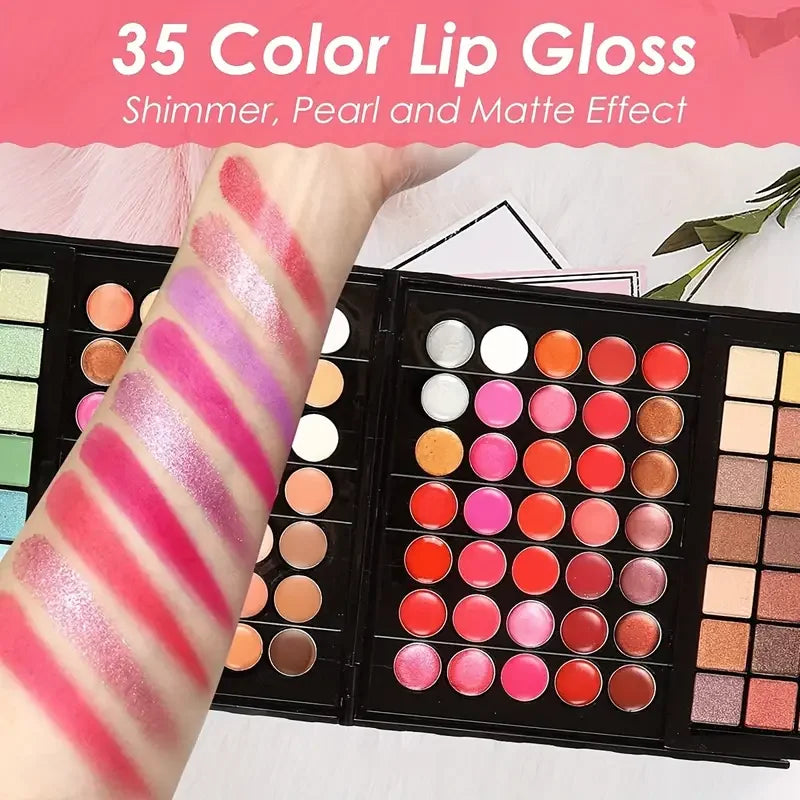 Marie Set de Maquillaje de 177 Colores — Paleta de Sombras, Rubor, Brillo Labial, Corrector y Espejo Incluido para Mujer
