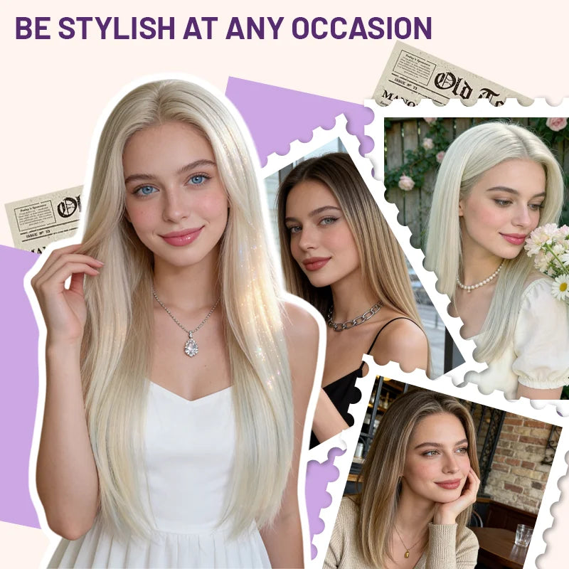 Wig female Synthetic Hair Brown Blonde Highlights Short Bob Shoulder Wigs 13x4 Glueless High Quality Full Enough miku cosplay