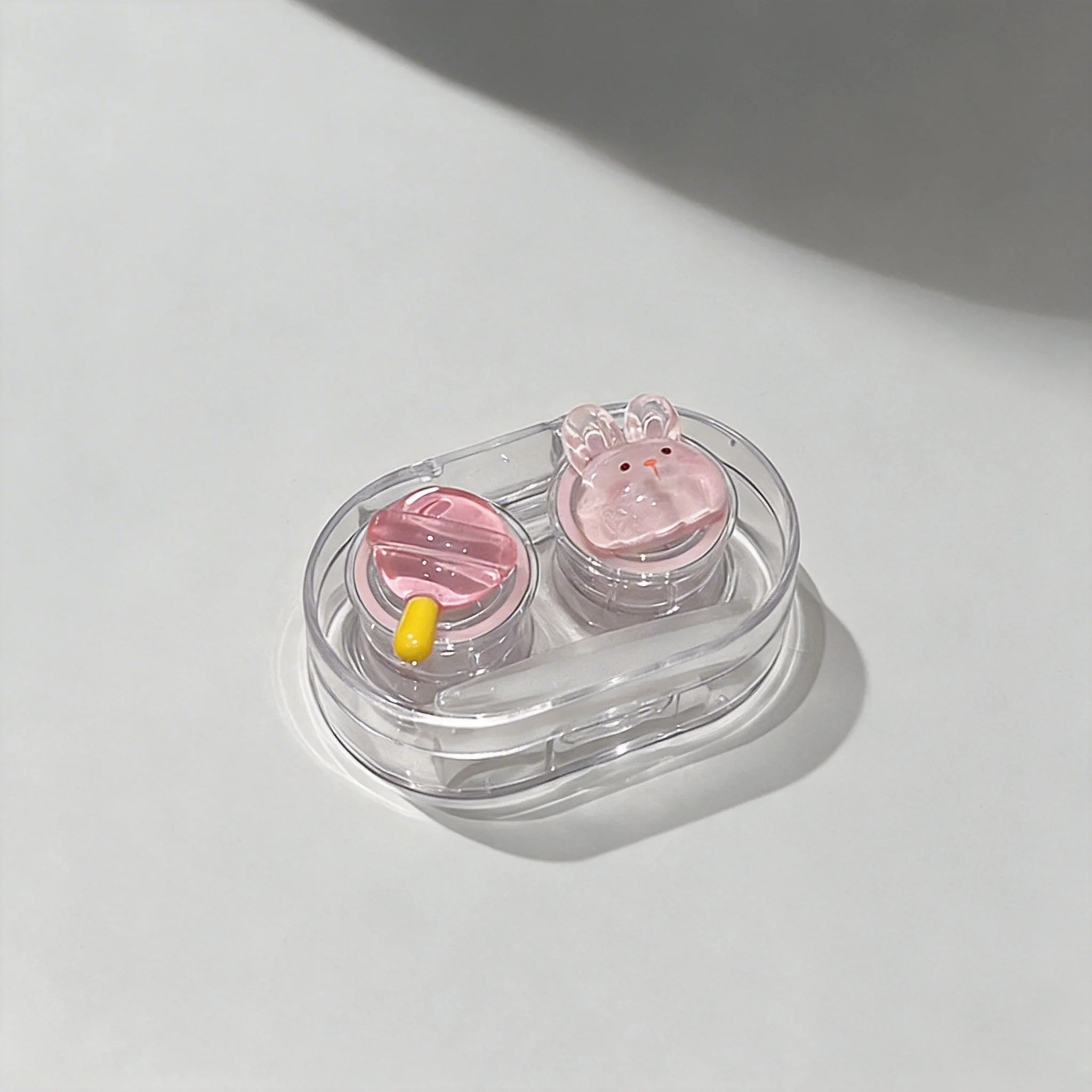 Colored Contact Lenses Box Cute Fashion Contact Lens Box Mini Lens Case Set Popsicle-Shaped Contact Lens Container For Personal