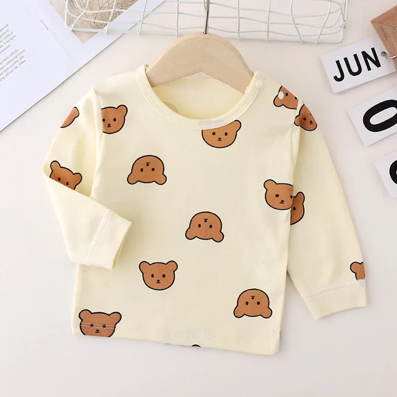 Baby Clothes 2pcs Sets Autumn  Winter Baby Pajama Set Bottom Underwear Two-piece Set Cotton Baby Boy Long Sleeves Outfit