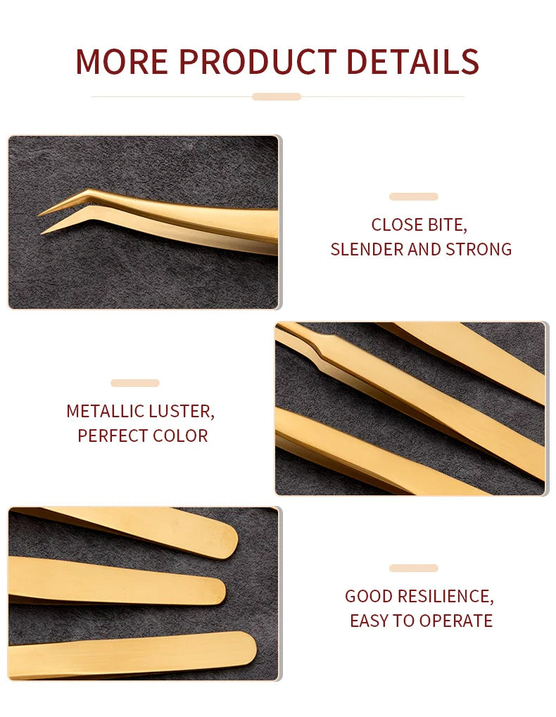 Eyelashes Tweezers Stainless Steel For Lashes Extension Makeup Tools Nail Art Accessories Rhinestone Picker Tools