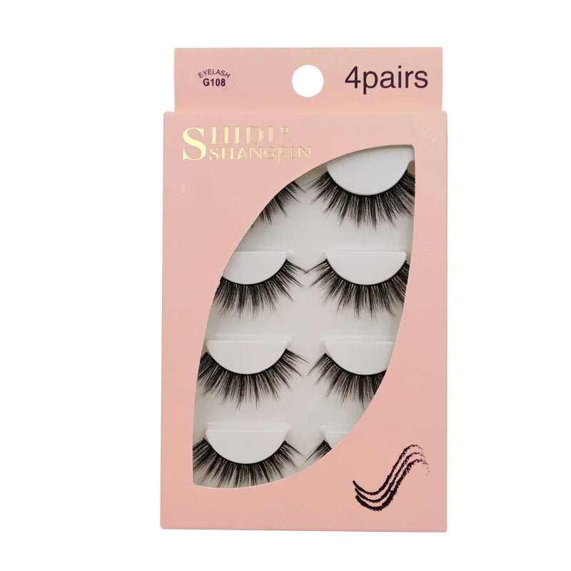 YSDO 3/4 Pairs Eyelashes Natural Long 3d Mink Lashes Faux Cils Hand Made Mink Eyelashes Strip Makeup False Lashes Volume Cilios