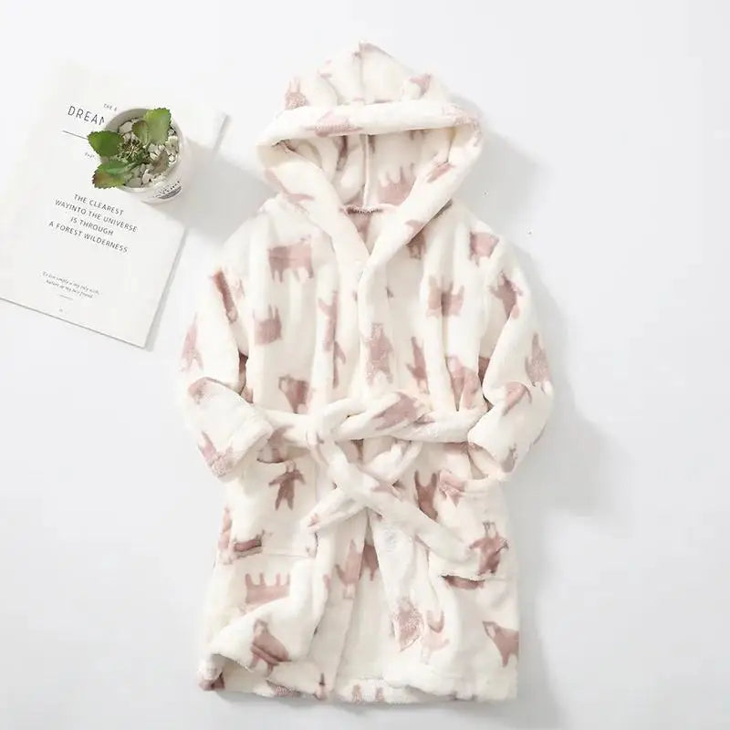 Autumn Baby Boys Pajamas Children Clothes Girls Boys Robes Winter Sleepwear Bathrobe Spring Kids Hooded Bathrobe Girls Clothing