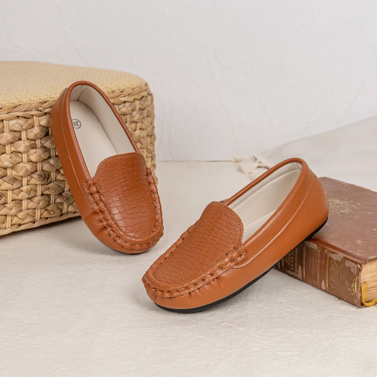 Toddler Boys' Loafers Stone Pattern Slip-On Dress Shoes Kids Comfortable Formal Performance Footwear