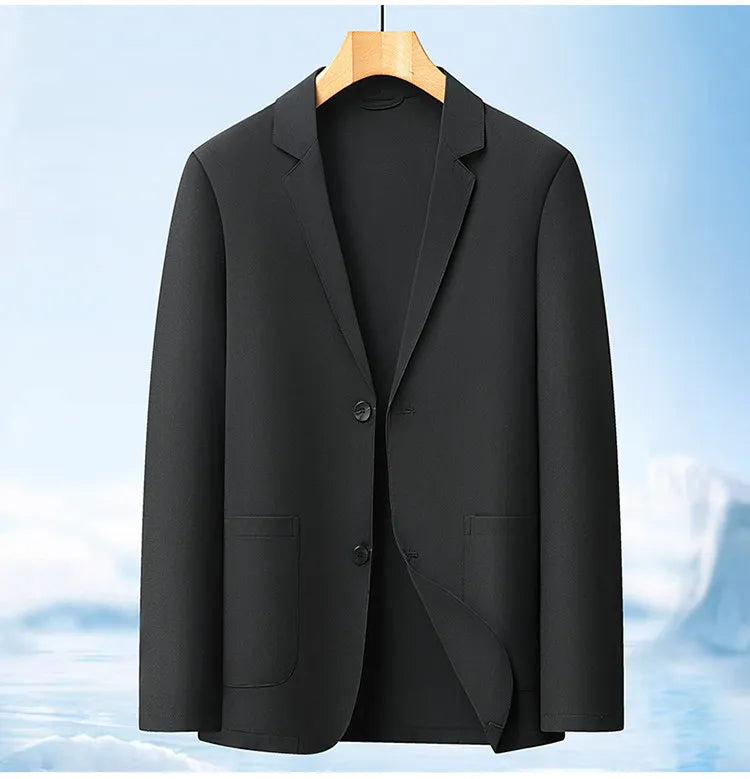 Men's suit - breathable pure color single-layer lightweight summer/autumn sun protection business-fit single-layer jacket