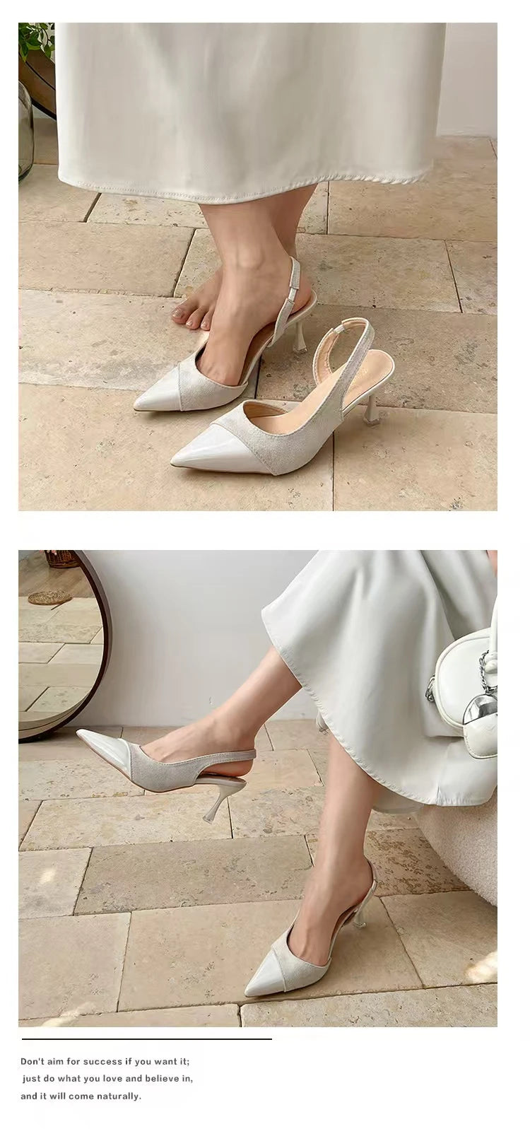 Women's Sexy Pointed-Toe Slingback Sandals — Summer 2026 Trend: Leather High Heels for Dresses — New Elegant Party Footwear