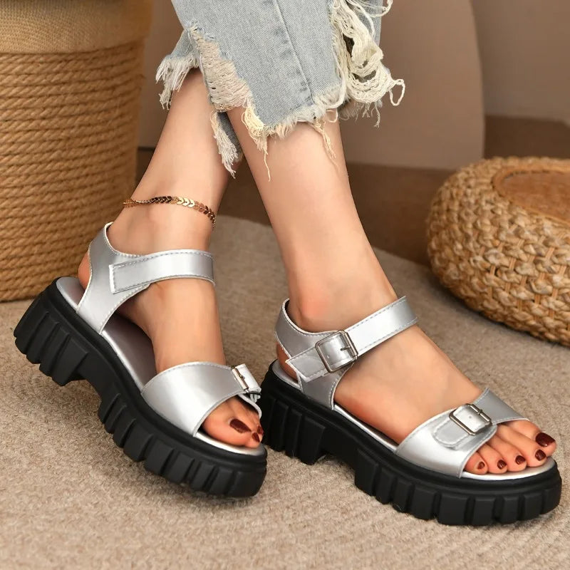 Women Elegant Sandals  New Summer Outdoor Designer Shoes Women Casual Fashion Bottom Platform Sandals Sandalias De Mujer