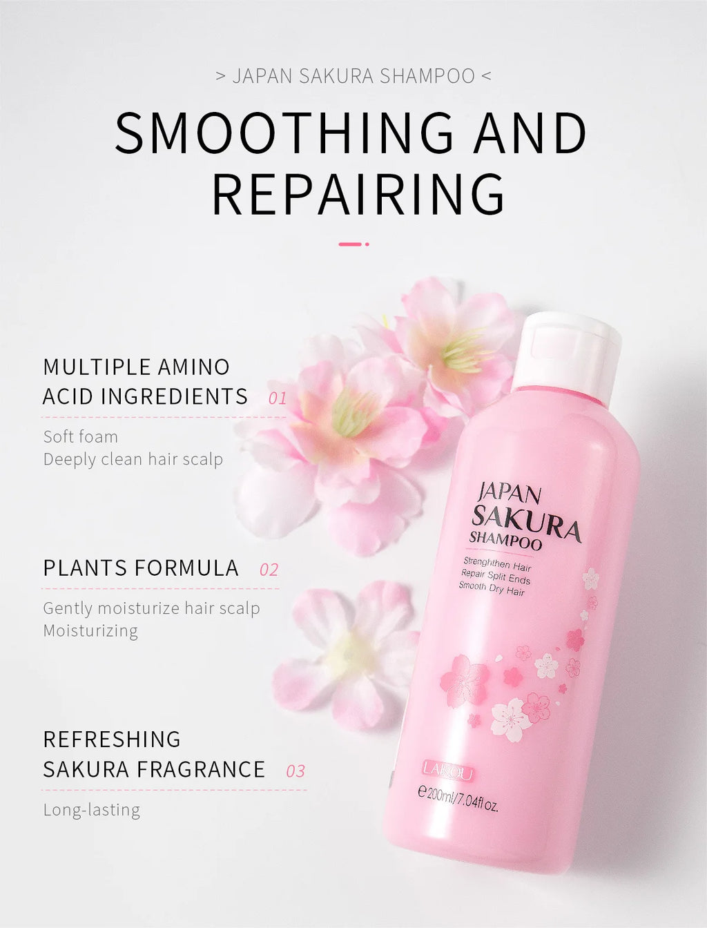 LAIKOU Sakura Shampoo Hair Conditioner Moisturizing Nourishing Repair Damaged  Anti Dandruff Oil Control Shampoos Cleansing Care
