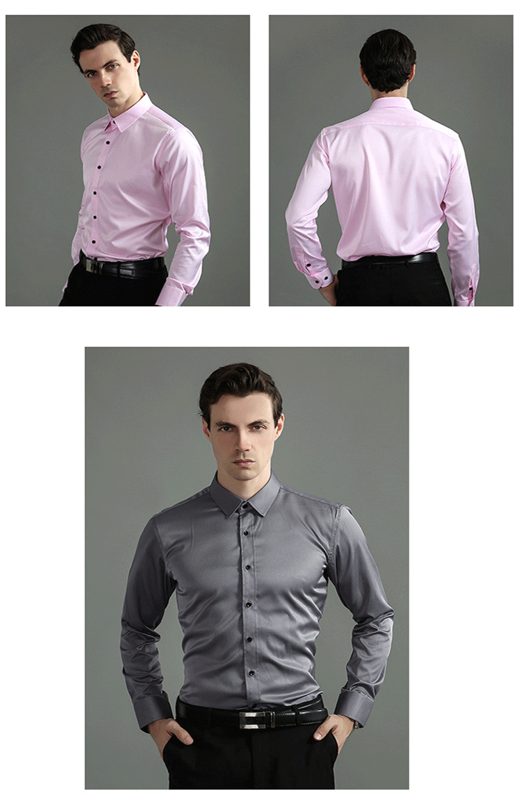 6xl summer black White Oversize men's long-sleeved Dress shirt  High quality elastic force non-iron  business casual