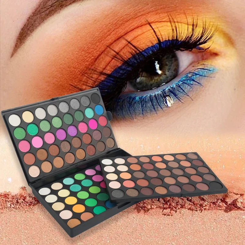 120 Color Eye Makeup,3-in-1 Eyeshadow Palette,Highly Pigmented Long Lasting Matte & Shimmer Finishes,Nude & Earth Eye Shadow