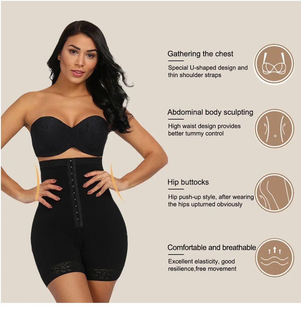 Fajas Colombianas Butt Lifter Shapewear High Waist Tummy Control Panties Waist Trainer Body Shaper Slimming Sheath Flat Belly