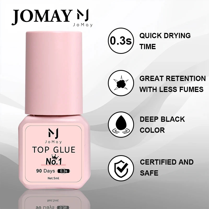 JOMAY Eyelash Glue Waterproof Lashes Extensions 0.3S-0.5S Adhesive Fast Drying Long Lasting Eye Glue Makeup Tools 5ML