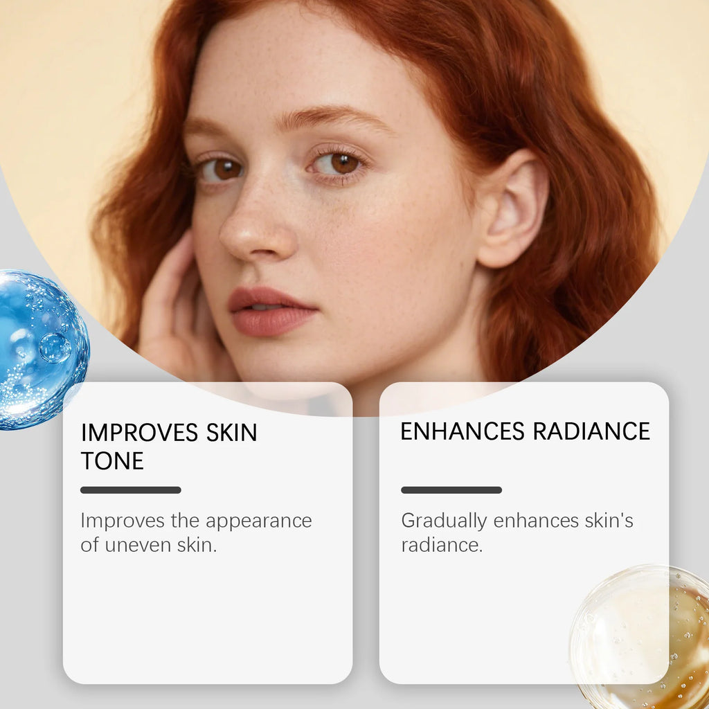 Facial skin care essence nourishes and brightens the skin on the face, providing daily moisture retention.