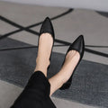 Black Woman Footwear Office Flat Shoes For Women Pointed Toe Fashion Leather Casual Moccasins Flats Fashion Young Korean Style L