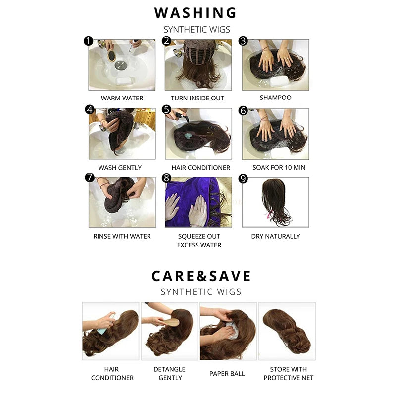 Wig, European and American wig, women's short straight hair, gold bangs, synthetic wig, headband Synthetic fiber wig
