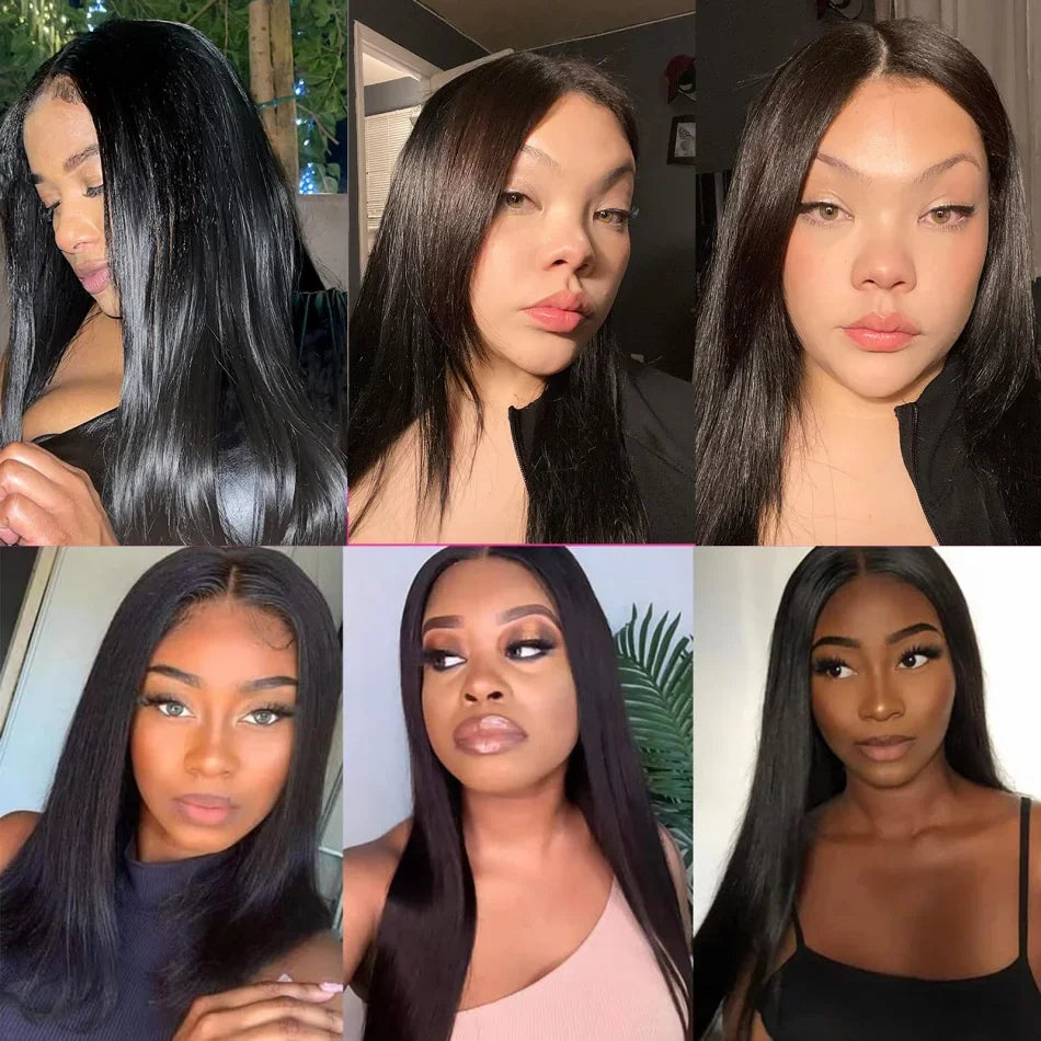 Straight Wig  Glueless  Natural Color No Sew In No Glue No Leave Out V Part Wigs
