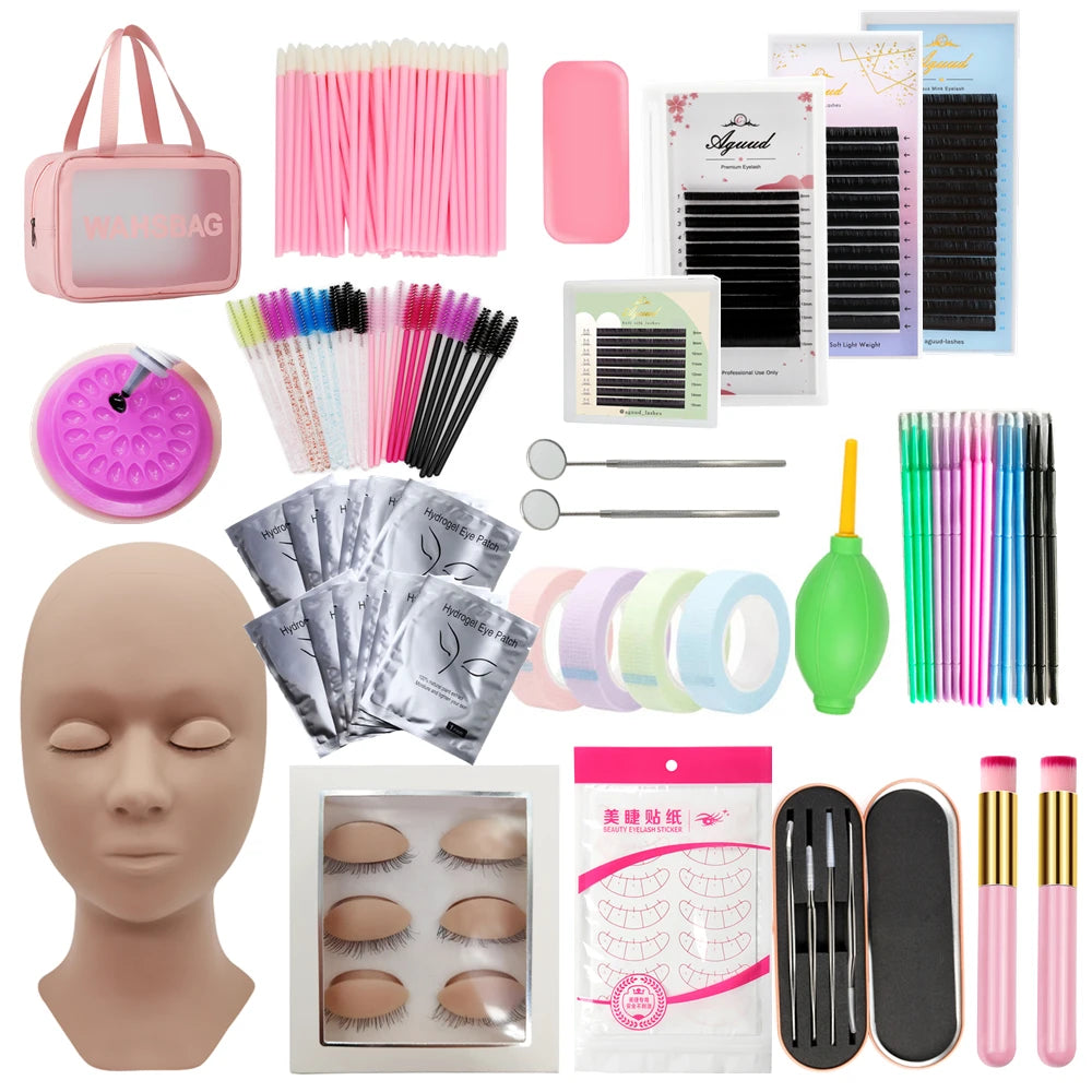 Professional False Eyelash Extension Practice Kit Eye Lashes Extension Grafting for Beginner Artist Practice Makeup Tool Set Kit