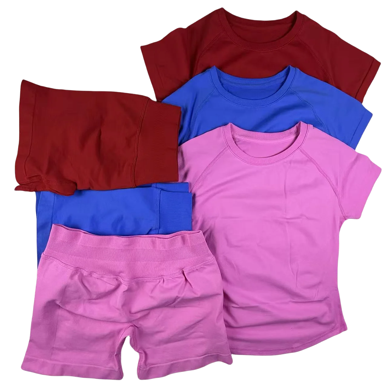 2 Pcs  Impact Sports Sets Short Sleeve Seamless Yoga Top Fitness Set Women Workout Running Sports Shorts Gym Suit