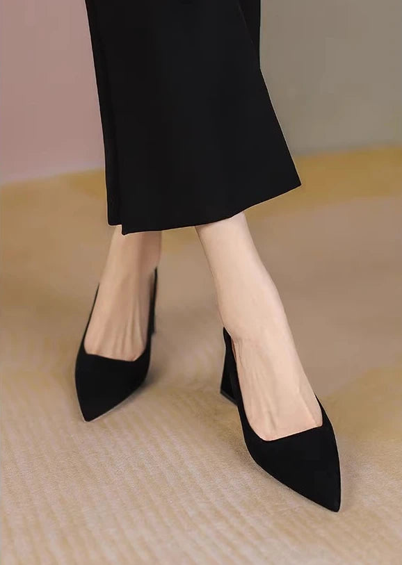 Black Sandals Women Summer New Fashion Women's Pointed Square Heel Sandals Pumps Women Shoes Office Dress Shoes Sexy High Shoes