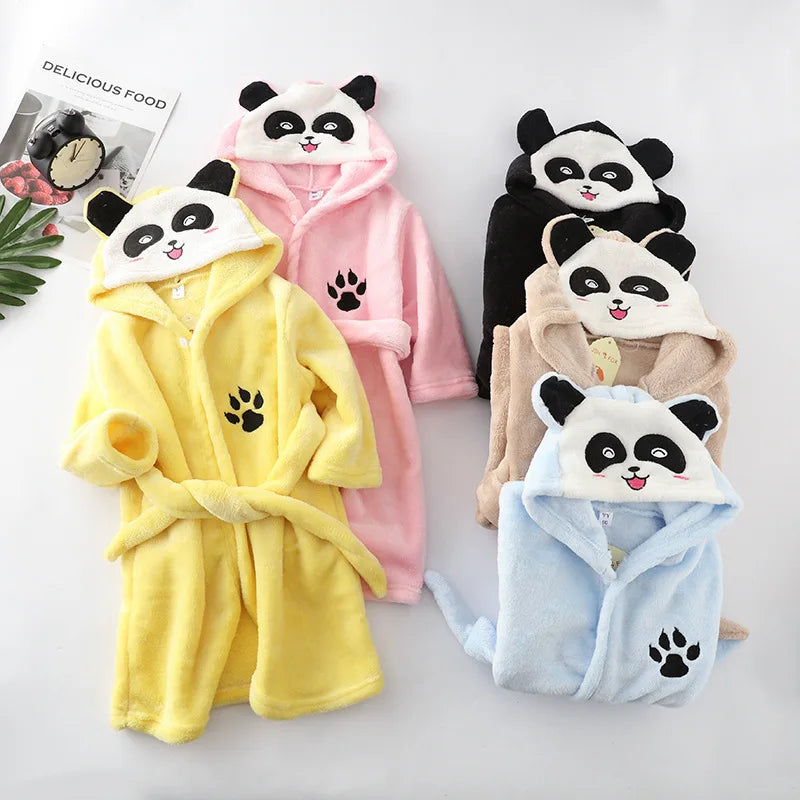Autumn Baby Boys Pajamas Children Clothes Girls Boys Robes Winter Sleepwear Bathrobe Spring Kids Hooded Bathrobe Girls Clothing