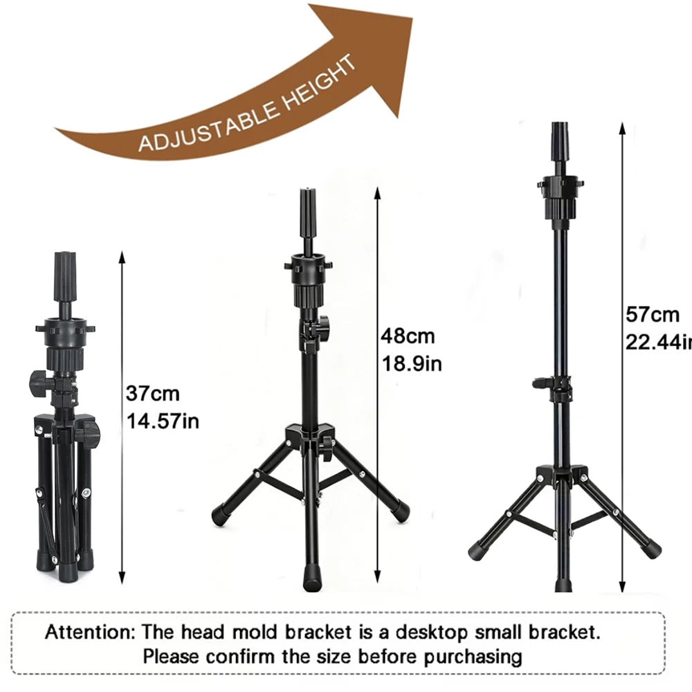 Wig Head Mannequin Head for Wigs, Wig Stand with Head for Hair Styling Practice Display Wigs Making Tripod Stand with T Pins Set