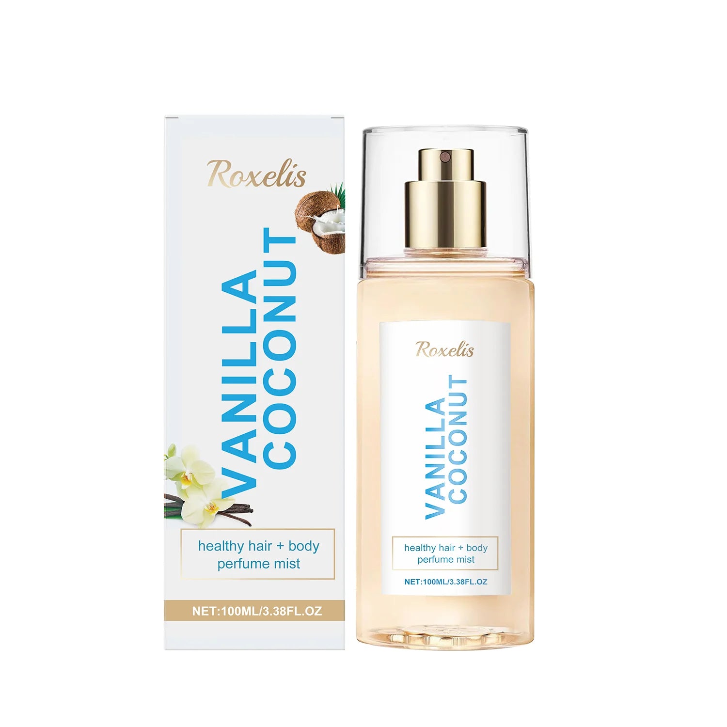 Vanilla Coconut Body Perfume Spray, long-lasting fragrance, exuding unique charm, fresh and romantic, portable perfume