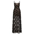 Sexy Lace Spaghetti Strap Dress Women Sleeveless Backless See Through Slim Split Long Dresses 2026 Spring Holiday Lady Robes