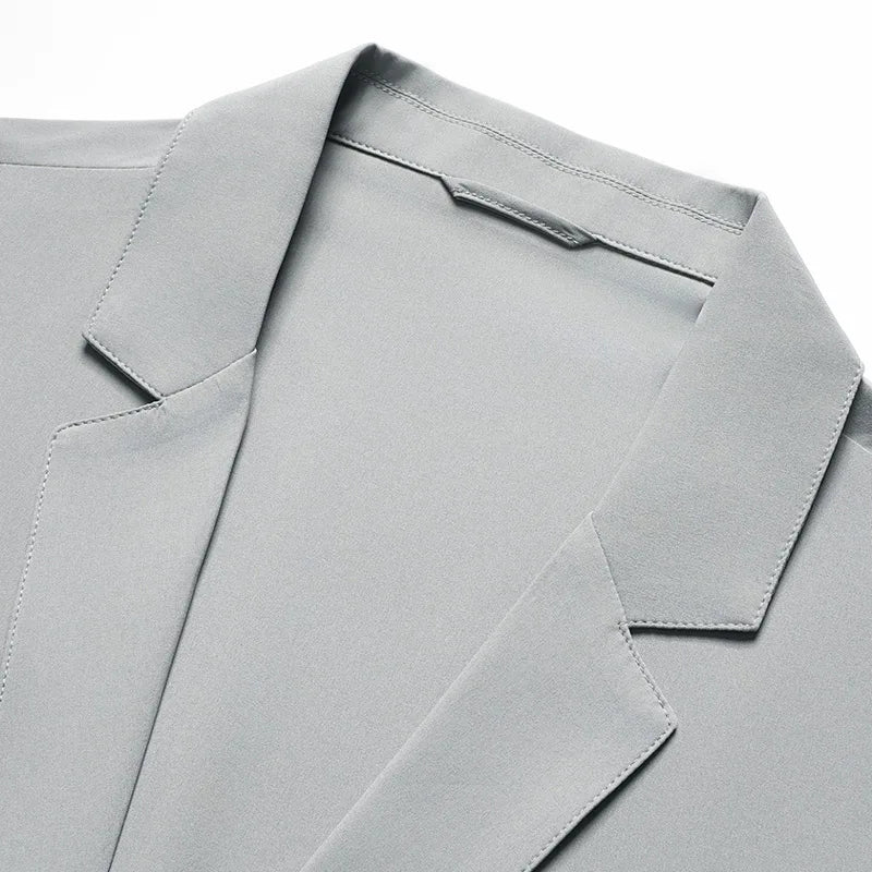 Men's suit - breathable pure color single-layer lightweight summer/autumn sun protection business-fit single-layer jacket