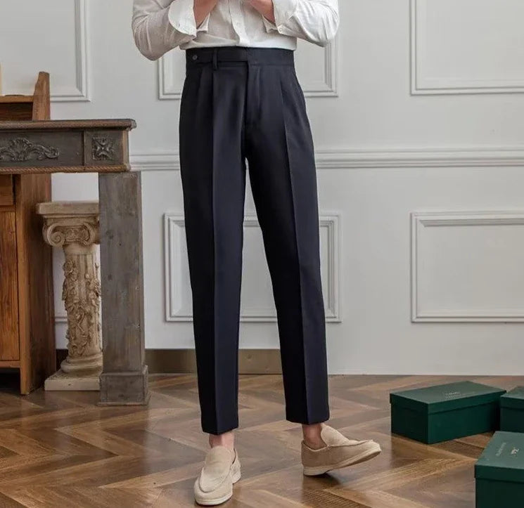 Man Suits Pants Fluid Khaki Draped Trousers for Men Baggy Suit Korean Style Clothes Reviews Many Slacks High Quality Dress Up