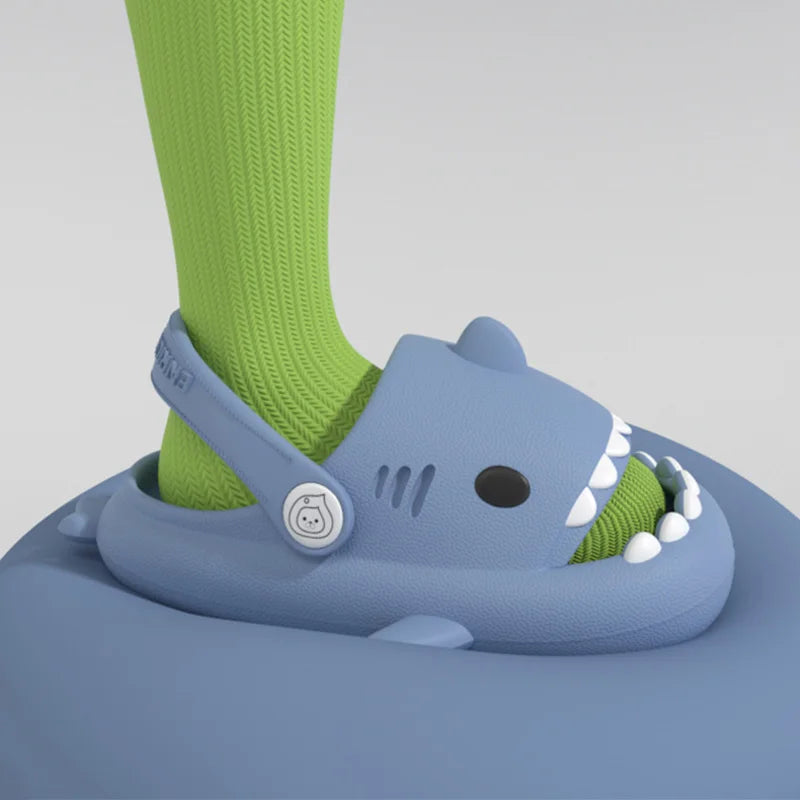 Children Sandals Kids Slippers Shoes Cartoon Shark Summer Boys Girls Baby Thick Soft Sole Non-slip
