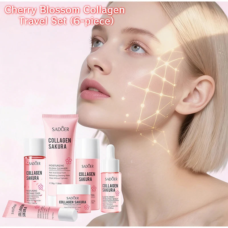 Korean Sakura Skin Care Sets Moisturizing Nourishing Face Cream Serum Toner Lotion Eye Cream Face Skin Care Gift Box Set
