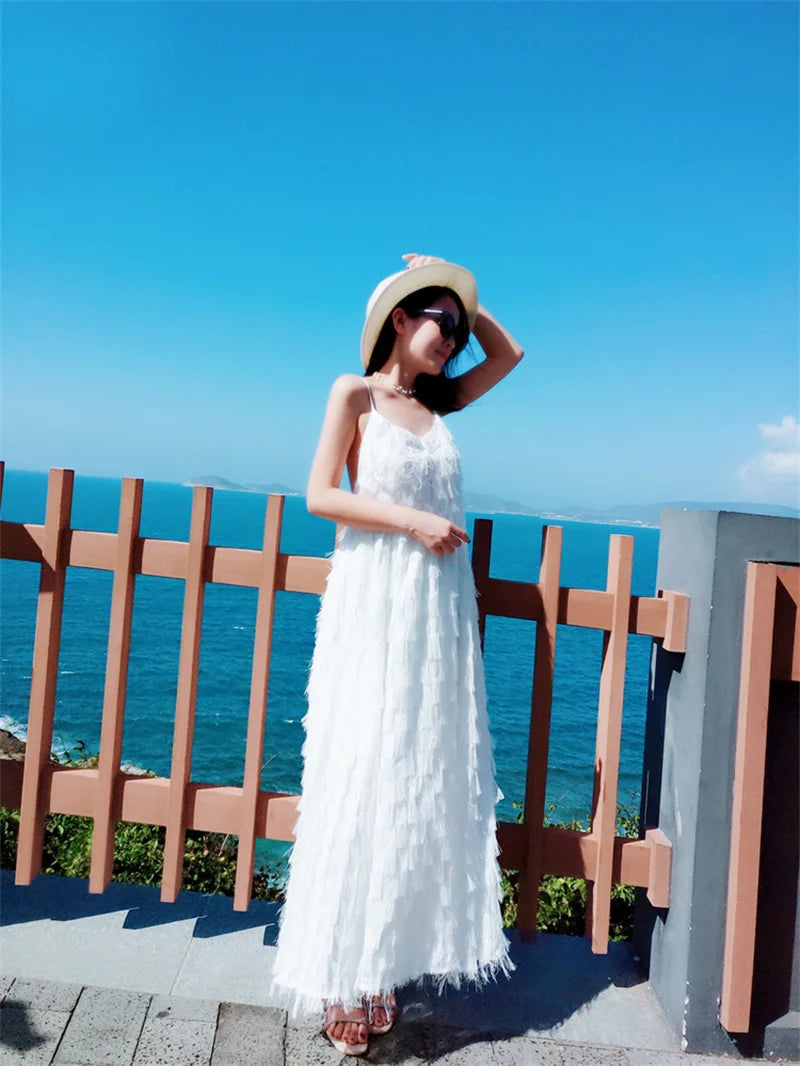 2024 Family Matching Outfits Dresses Summer Mother Daughter Dress Fashion Clothing Girl Mom Daughter Chiffon Beach Dress Clothes