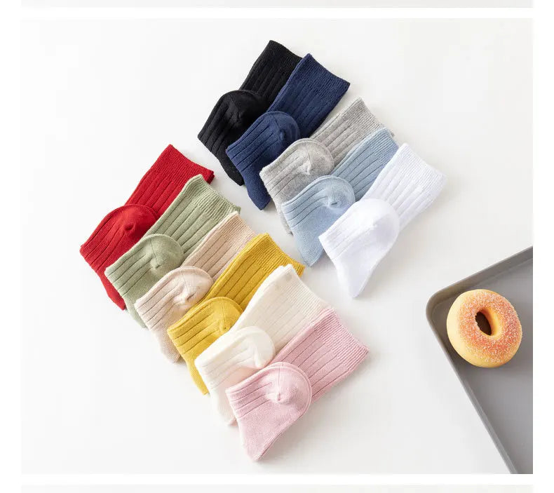 Baby Socks Newborn Kids Infant Girls Boys Knee High Sock Toddler Girl Solid Cotton Stripe Plain Long Sock For 0-3Years Children