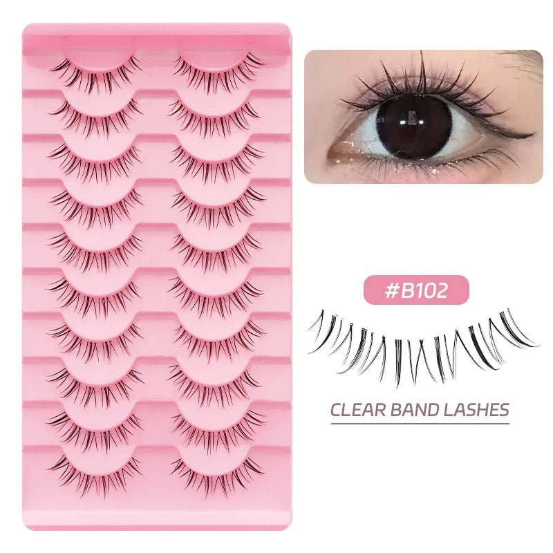 Manga Lashes 5/10 Pairs Natural Lashes False Eyelashes Little Devil Lashes Anime Lashes Full Strip Lashes Band Eyelashes Makeup