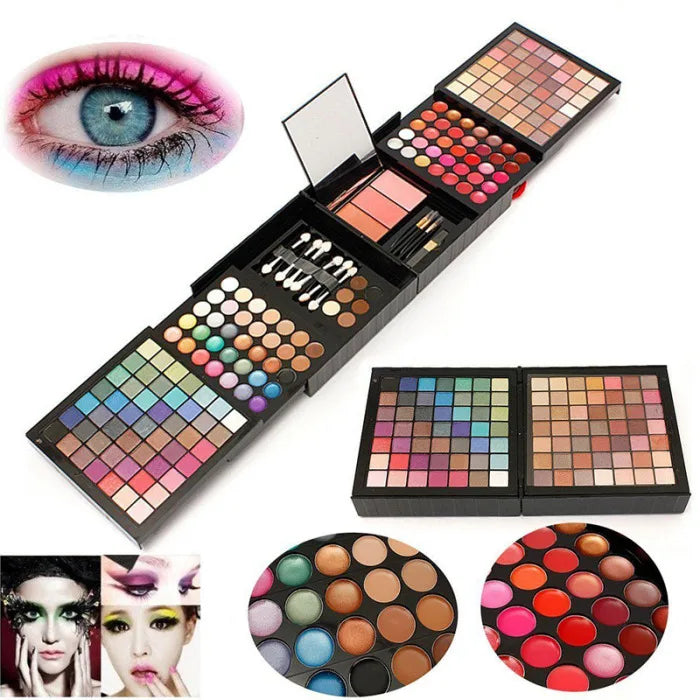 Marie Set de Maquillaje de 177 Colores — Paleta de Sombras, Rubor, Brillo Labial, Corrector y Espejo Incluido para Mujer