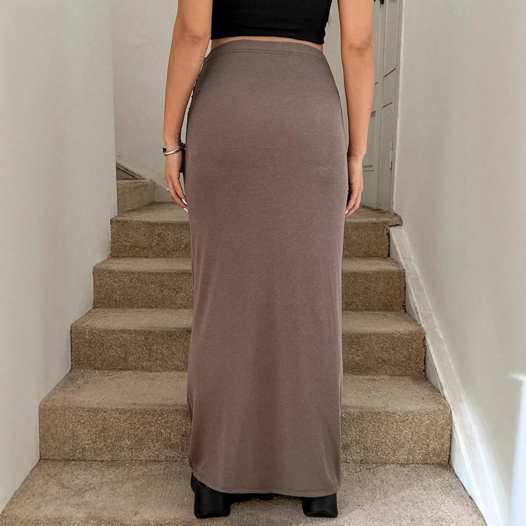 Maternity Dresses and Skirts Dress for Pregnant Women Clothing Pregnancy Clothes Spring Summer Knitted High-waisted Long Skirt
