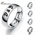 FairLadyHood Classic Stainless Steel Rings "love You MOM DaD SON DAUGHTER" Family Member Rings For Women Man Rings Jewelry