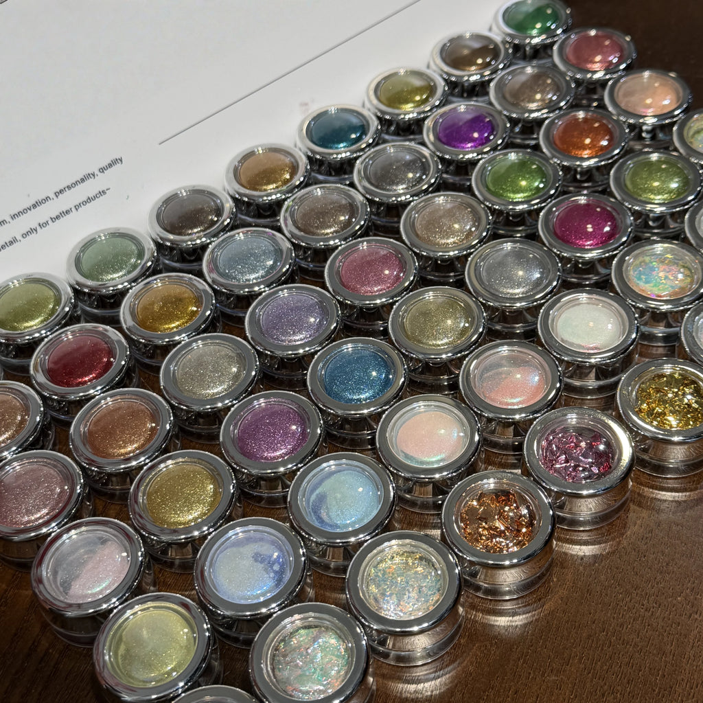 Nail Art Set, 54 Colors Magic Mirror Powder Moonlight Opal Champagne Gold Silver Color Metal Aurora, Nail Polish Kit