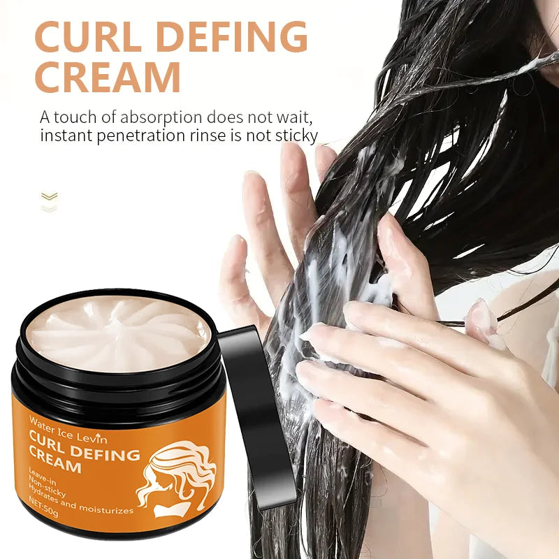50g Black Castor Oil Curl Styling Cream - Moisturizing Hair Styling Cream Suitable for Normal Hair, Men and Women, with an Easy-To-Use and Portable Plant-Based Formula