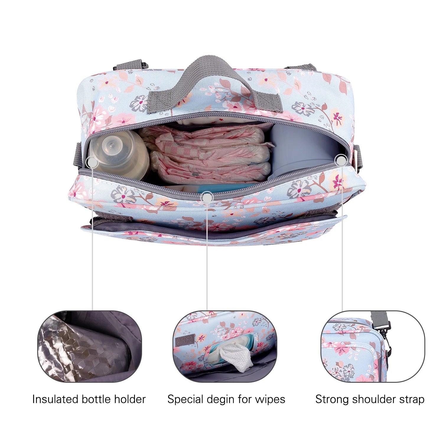 Baby Stroller Bag Waterproof Portable Outing Travel Mummy Bag Multifunction Diaper Bottle Storage Hanging Bag Pram Organizer