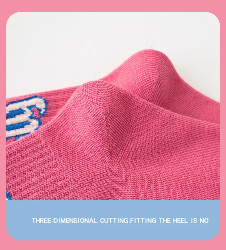 5 Pairs Spring Socks Children's Socks Girls Boys Trendy Pattern Sport Sock Socks Autumn Kids Socks Cotton Sock for 3-12T